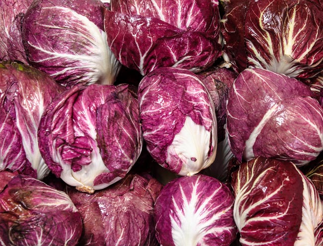 Κοντινό πλάνο με κόκκινα λάχανα